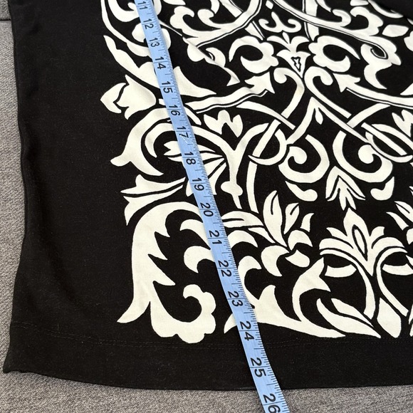 J. Mclaughlin Black Bainbridge Fabric Black 3/4" Floral‎ Vines Print Shirt Med - Picture 8 of 10